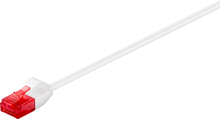 Goobay CAT 6 smal patchkabel, U/UTP, vit kopparledare (CU), 0.5 m