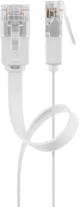 Goobay CAT 6 platt patchkabel, U/UTP, vit kopparledare (CU), 7 m
