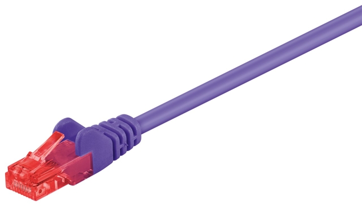 Goobay CAT 6 patchkabel, U/UTP, violett kopparklädd aluminiumtråd (CCA), 3 m
