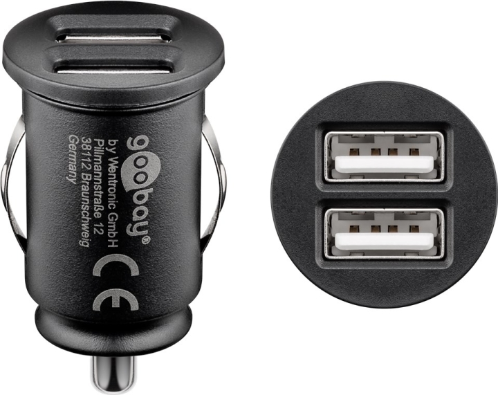 Goobay Dubbel USB-bilsladdare (12 W) 12 W max. 2,4 A (12/24 V) 2x USB