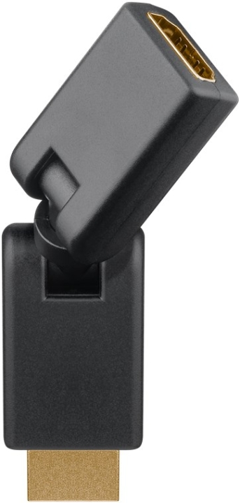 Goobay HDMI™-adapter 360°, Guldpläterad (4K @ 60 Hz) HDMI™-uttag (typ A) > HDMI™-kontakt (typ A); böjbar
