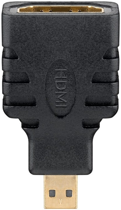 Goobay HDMI™-adapter, Guldpläterad HDMI™-uttag (typ A) > HDMI™-mikrokontakt (typ D)