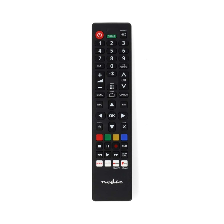 Nedis Ersättnings Fjärrkontroll | Passar till: Panasonic / Sharp | Förprogrammerad | 1 Enhet | Amazon Prime / Disney + Button / Netflix Knapp / Rakuten TV Button / Youtube Knapp