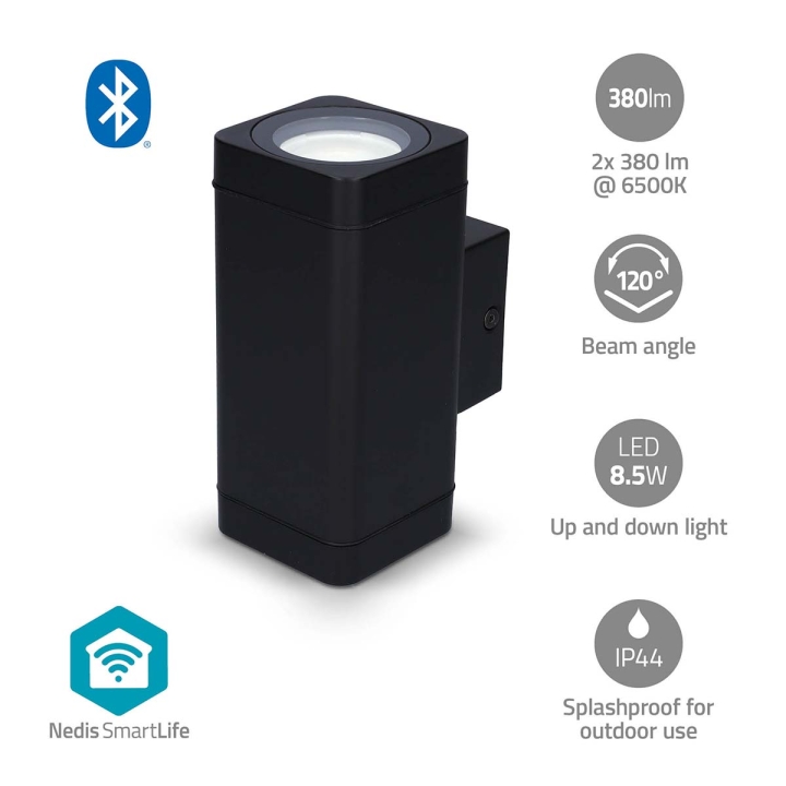Nedis Smartlife utomhusljus | 760 lm | Bluetooth® | 8.5 W | Varm till cool vit | 2700 - 6500