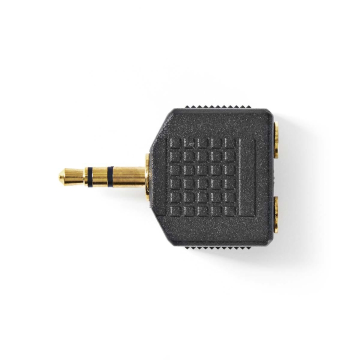 Nedis Stereo Audio Adapter | 3.5 mm Hane | 2x 3.5 mm, Hona | Guldplaterad | Rak | ABS