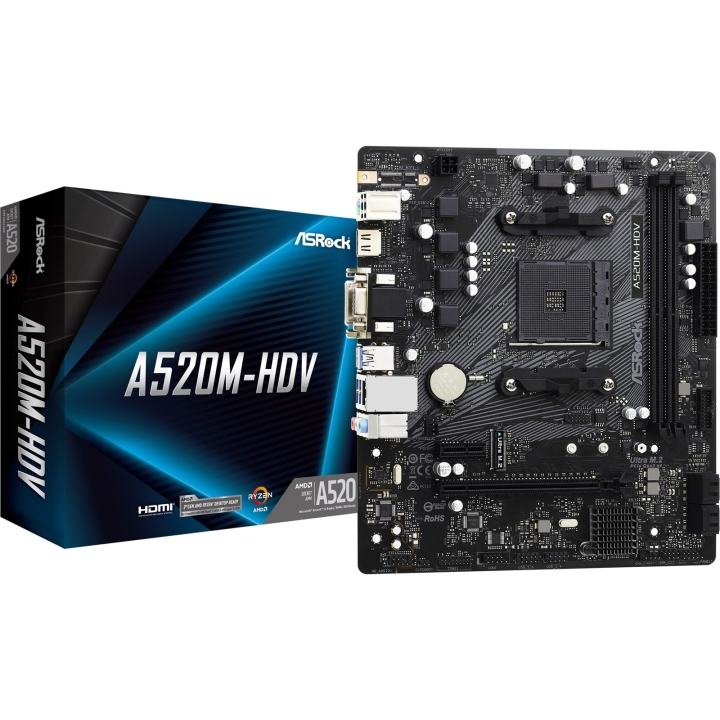 ASRock A520M-HDV Micro-ATX AM4 AMD A520