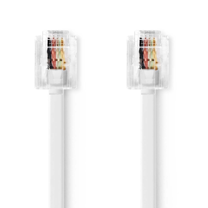 Nedis Telekomkabel | RJ11 Hane | RJ11 Hane | 5.00 m | Kabelns utformning: Platt | Nickelplaterad | Kabeltyp: RJ11
