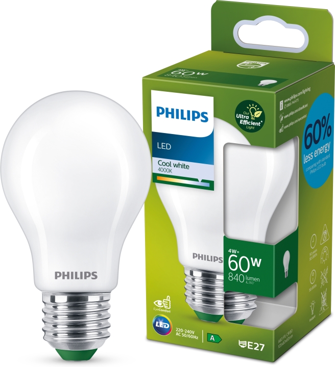 Ultra Efficient LED-lampa, E27, 4000K, 840 lm