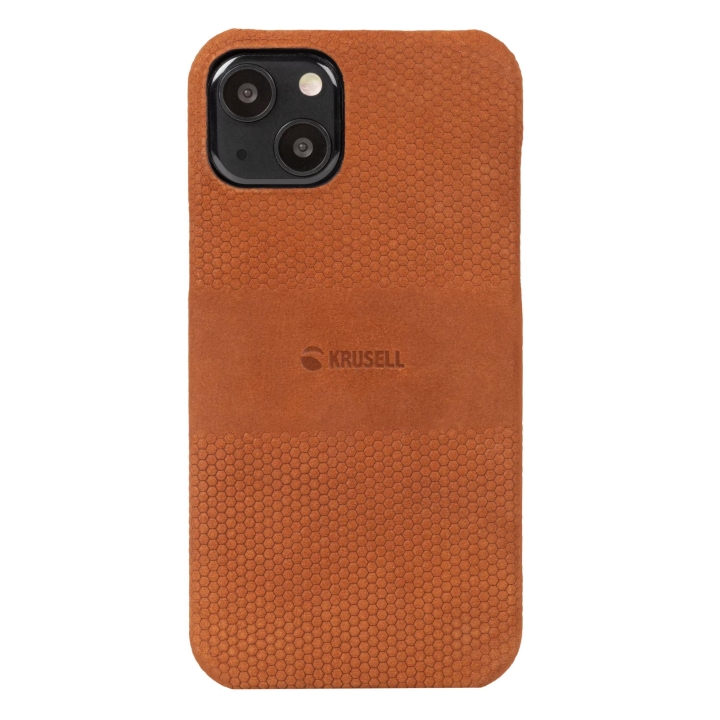 Krusell iPhone 13 Mini Leather Cover, Cognac
