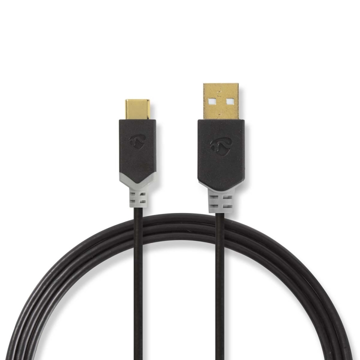 Nedis USB-kabel | USB 2.0 | USB-A Hane | USB-C™ Hane | 60 W | 480 Mbps | Guldplaterad | 2.00 m | Rund | PVC
