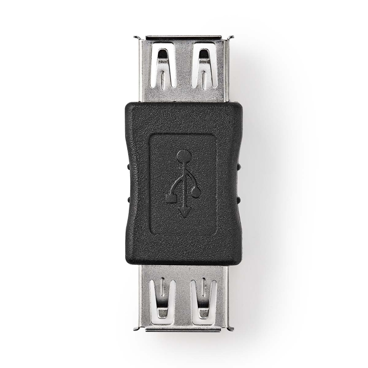 Nedis USB-A Adapter | USB 2.0 | USB-A Hona | USB-A Hona | 480 Mbps | Rund | Nickelplaterad | PVC