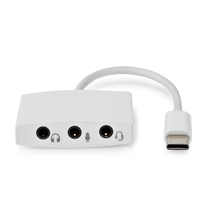 Nedis USB-C™ Adapter | USB 2.0 | USB-C™ Hane | 3.5 mm Hona | 0.10 m | Rund | Nickelplaterad | ABS/PVC