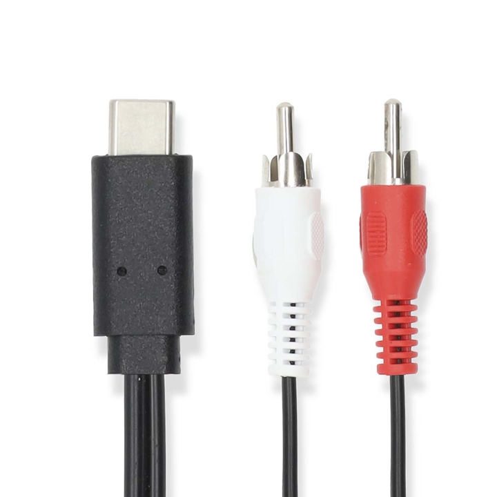 Nedis USB-C™ Adapter | USB 3.2 Gen 1 | USB-C™ Hane | 2x RCA Hane | 1.00 m | Rund | Nickelplaterad | PVC