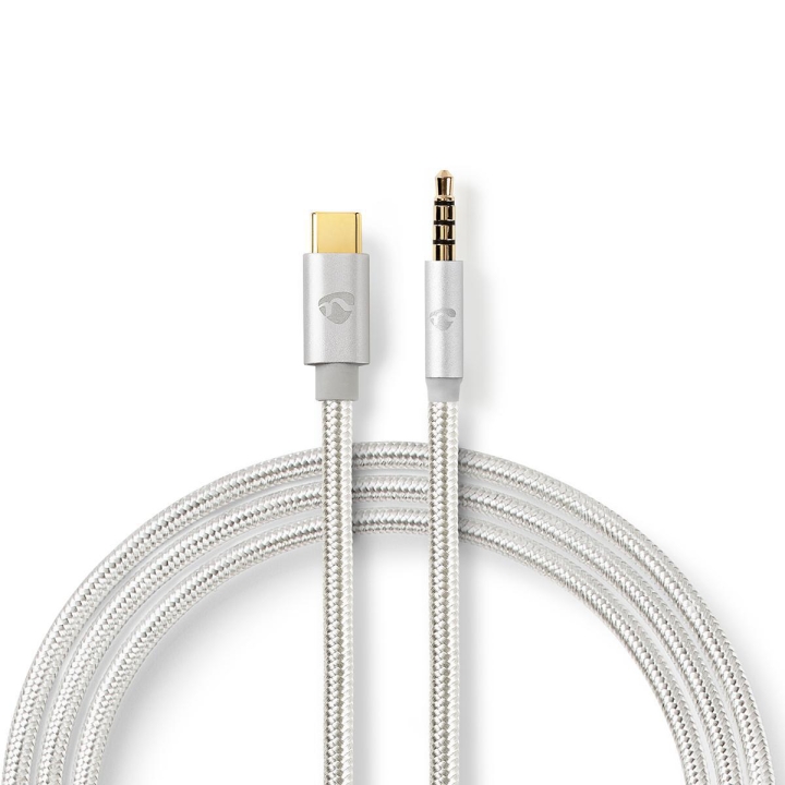 Nedis USB-C™ Adapter | USB 2.0 | USB-C™ Hane | 3.5 mm Hane | 1.00 m | Rund | Guldplaterad | Flätad / Nylon
