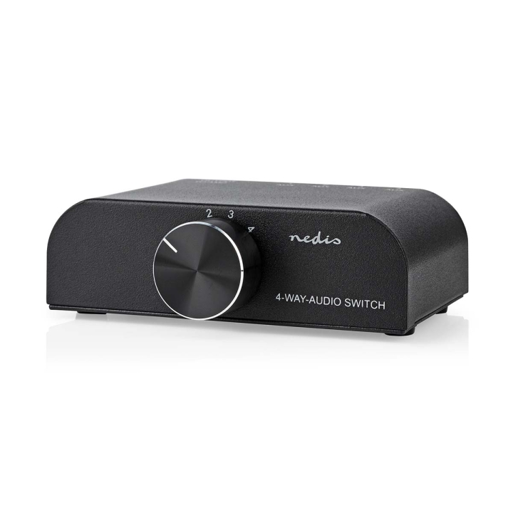 Nedis Analog Audio switch | 4-Port port(s) | Ingång för audio/video/dataanslutningar: 1x 3.5 mm Audio Input / 3x (2x RCA Female) | Audio / video / dataanslutningar utgång: 1x (2x RCA Female) | Instruktionsbok