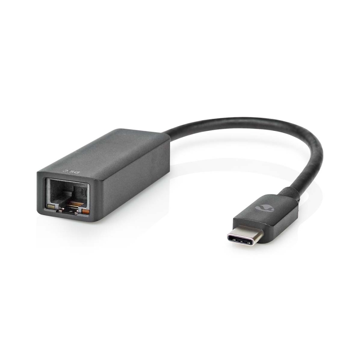 Nedis USB-nätverkskort | USB 3.2 Gen 1 | 2.5 Gbps | USB-C™ Hane | RJ45 Hona | 0.20 m | Rund | Nickelplaterad | Förtent