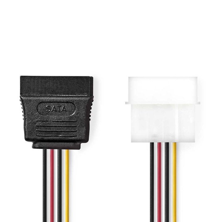 Nedis Intern Strömkabel | Molex Hane | SATA 15-Pin Hona | Guldplaterad | 0.15 m | Rund | PVC