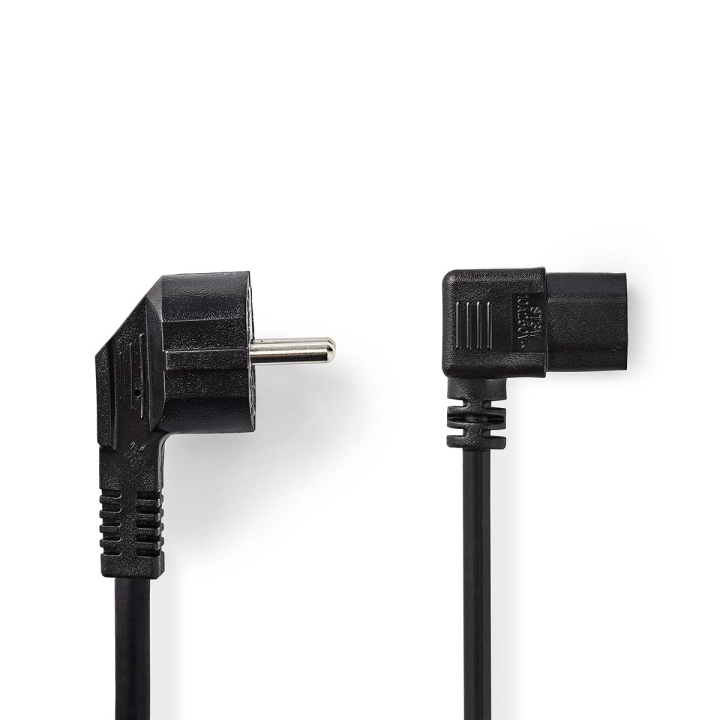 Nedis Strömkabel | Strömkontakt Hane | IEC-320-C13 | Vinklat | Vinklat | Nickelplaterad | 2.00 m | Rund | PVC
