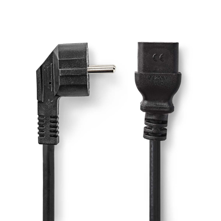 Nedis Strömkabel | Strömkontakt Hane | IEC-320-C19 | Vinklat | Rak | Nickelplaterad | 2.00 m | Rund | PVC