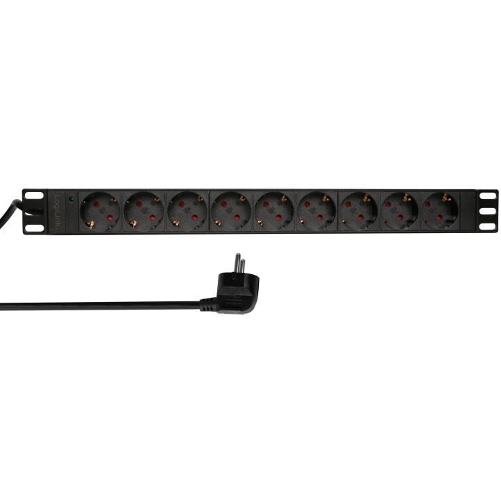 LogiLink 9-vägs grenuttag för 19"-rack U1