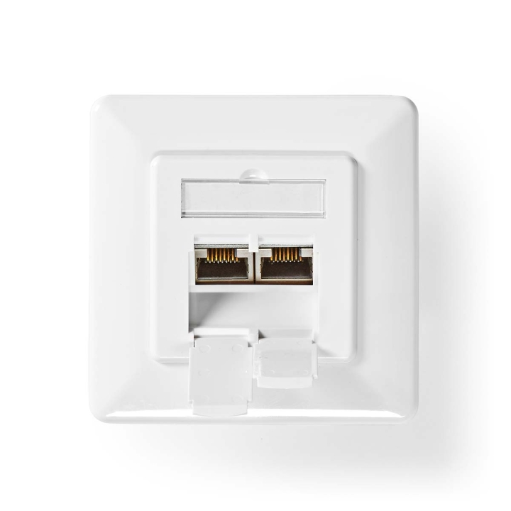 Nedis Nätverksvägglåda | Infälld montering | 2-Port port(s) | CAT7 | Rak | Hona | Guldplaterad | PVC