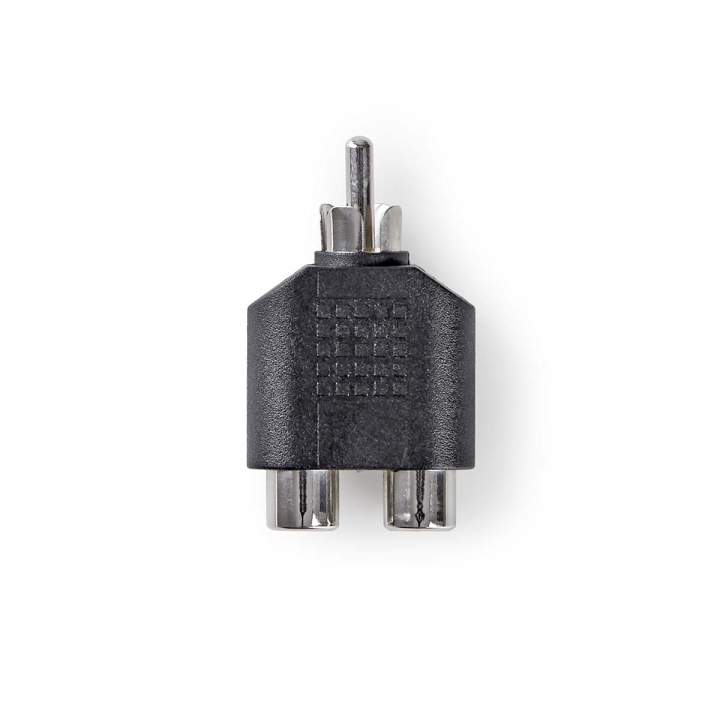 Nedis subwoofer Adapter | RCA Hane | 2x RCA Hona | Nickelplaterad | Rak | ABS