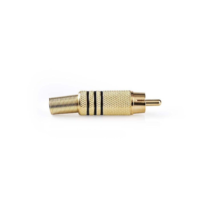 Nedis RCA Connector | Rak | Hane | Guldplaterad | Löda | Kabel input diameter: 7.0 mm | Metall