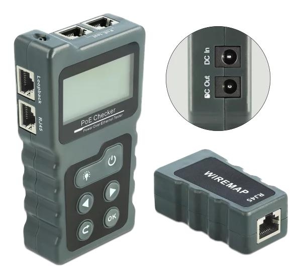DeLOCK LCD Cable Tester RJ45 / PoE / DC