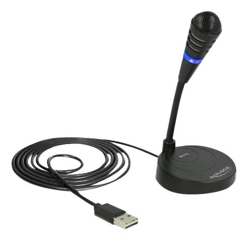 DeLOCK USB Microphone with base and Touch-Mute Button