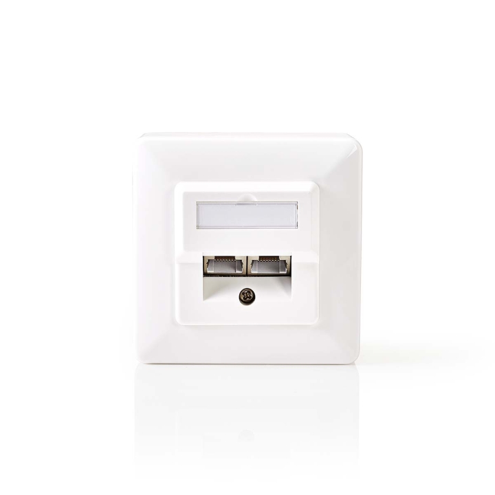 Nedis Nätverksvägglåda | Infälld montering | 2-Port port(s) | CAT5e | Rak | Hona | Guldplaterad | ABS