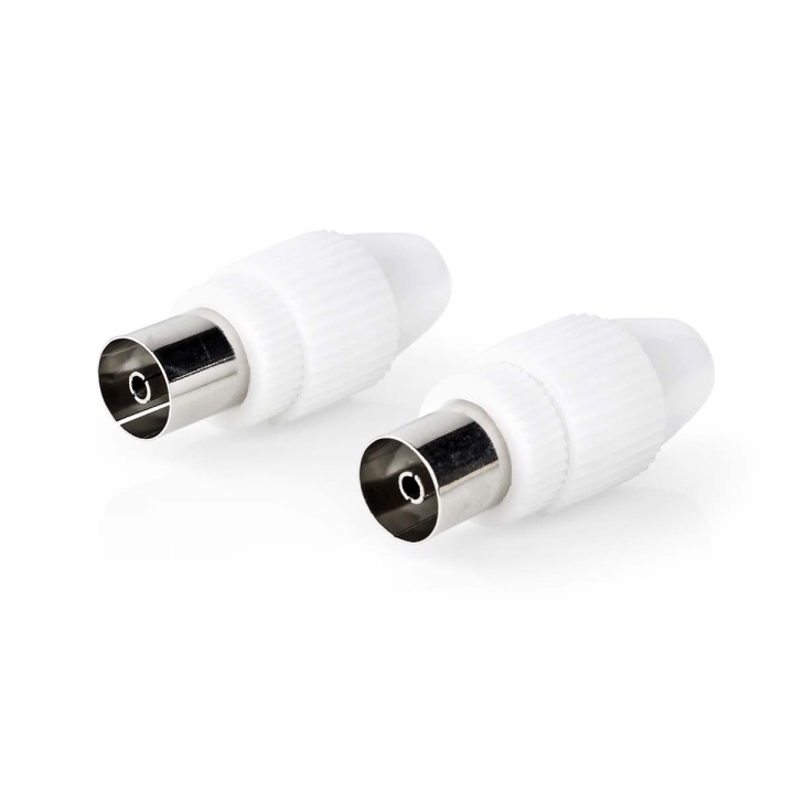 Nedis IEC (coax) | Rak | Hona | Nickelplaterad | 75 Ohm | Skruva | Kabel input diameter: 7.0 mm | Metall / PVC
