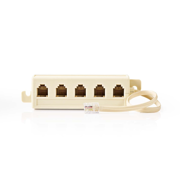 Nedis Telecom förlängningskabel | RJ11 Hane | 5x RJ11 (4/6) Hona | 0.20 m | Kabelns utformning: Platt | Kabeltyp: RJ11