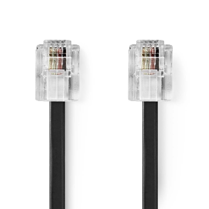 Nedis Telekomkabel | RJ11 Hane | RJ11 Hane | 5.00 m | Kabelns utformning: Platt | Guldplaterad | Kabeltyp: RJ11