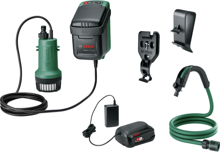 GardenPump 18V-2000 uppladdningsbar vattenpump, 2,5 Ah batteri