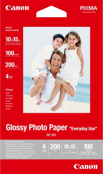 Canon GP-501 Glansigt fotopapper, 10 x 15 cm, 100 ark