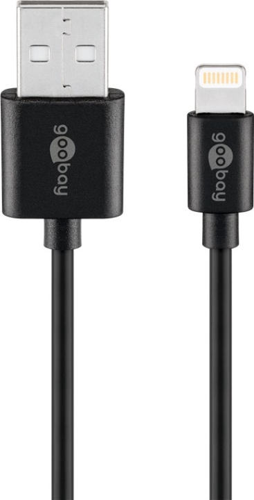 Goobay Lightning USB-kabel för laddning och synkronisering, 1 m, svart MFi-kabel för Apple iPhone/iPad