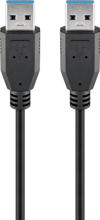 Goobay USB-A-kabel, USB 3.0, 1 m, svart USB 3.0 kontakt (typ A) > USB 3.0 kontakt (typ A)
