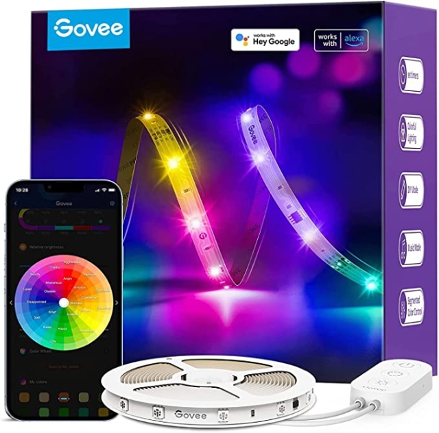 Govee RGBIC Basic Wi-Fi + Bluetooth LED-lampor (10 meter)