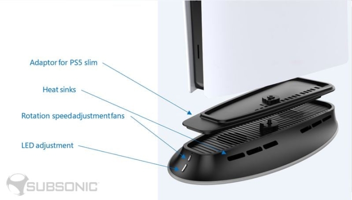SuBsonic Led-stativ för kylning - PS5/PS5 Slim
