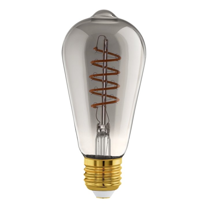 Eglo E27 ST64 spiral, rök - Varmvit - Zigbee, Bluetooth