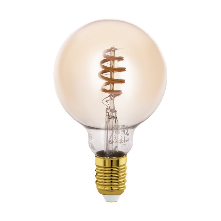 Eglo E27 G95 spiral, bärnstensfärgad - TW - Zigbee, Bluetooth