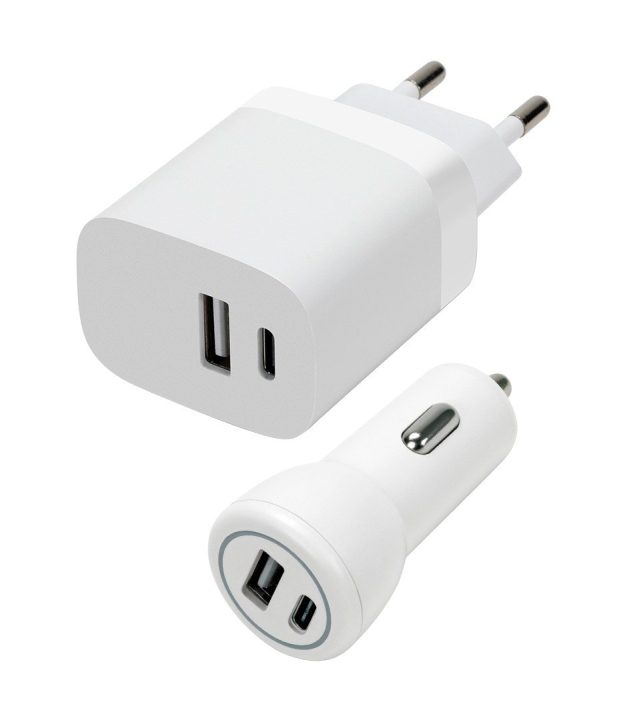 Speedlink Vägg- och billaddare USB-A & USB-C 15W