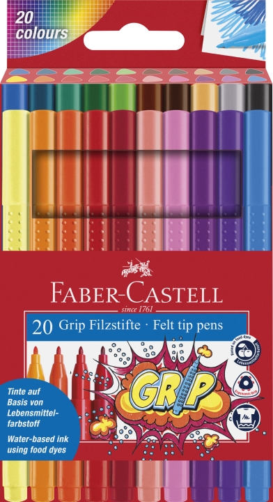 Faber-Castell Fiberpennor Grip Colour Marker set (20 st) (155320)