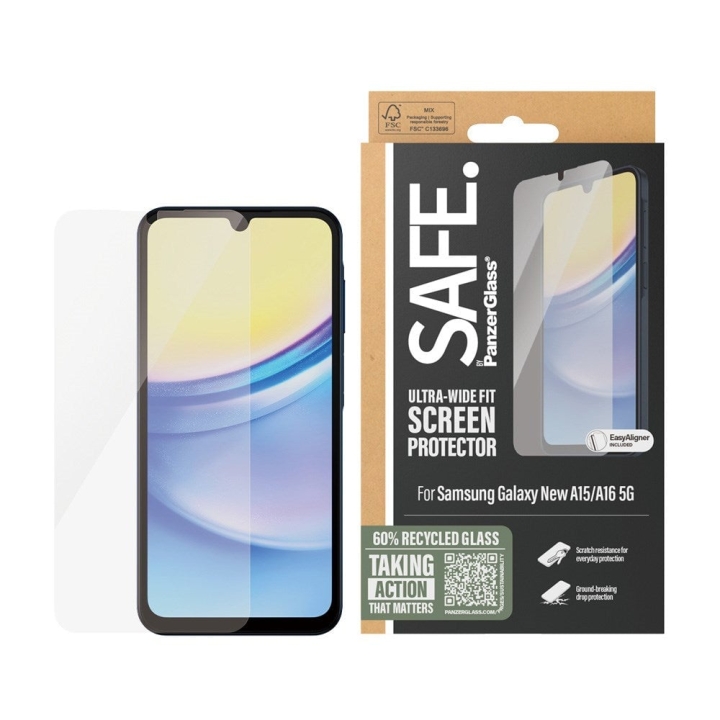PanzerGlass SAFE by PanzerGlass - Skärmskydd - Samsung New A15/A16 - Ultra-Wide Fit