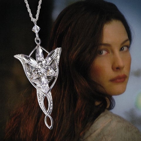 NOBLE COLLECTION - Ciondolo Collana Lord Of The Rings Pendant Arwen Evenstar Pz Silver Plated