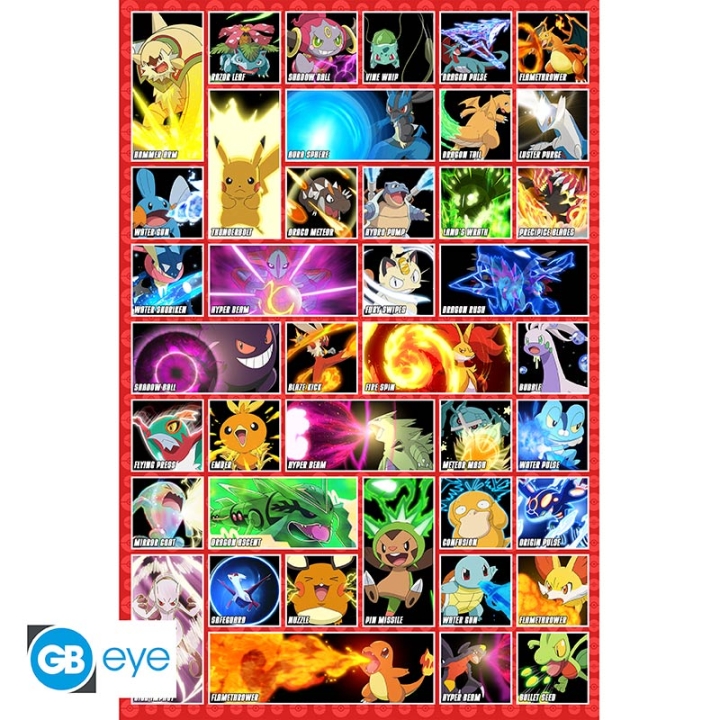 Abysse Pokémon Moves Poster - 91,5x61 cm
