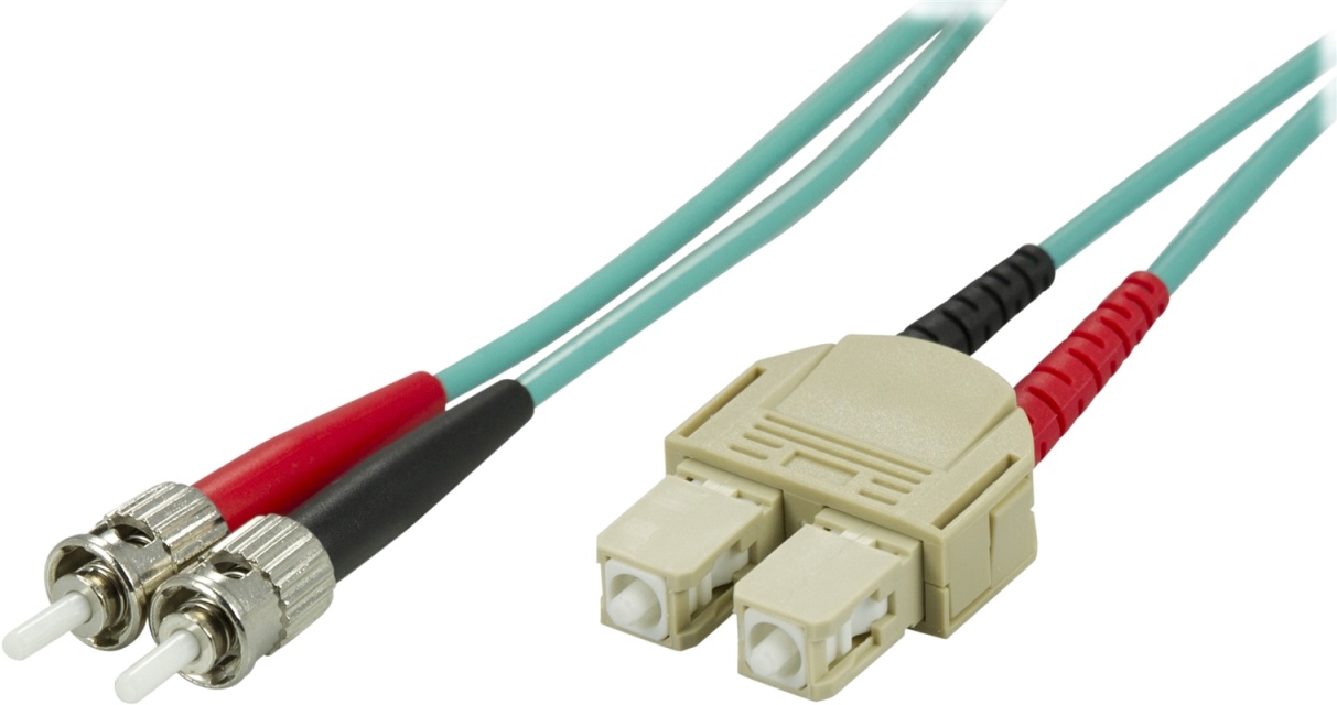 DELTACO OM3 fiberkabel ST - SC, duplex, multimode, 50/125, 5m (STSC-65)