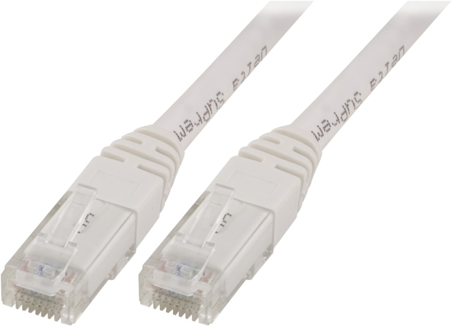 DELTACO U/UTP Cat5e patchkabel 0.5m, vit (V05-TP)