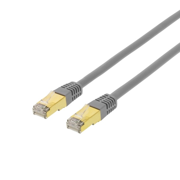 DELTACO S/FTP Cat7 patchkabel 0,3m LSZH (halogenfri), grå (STP-703)