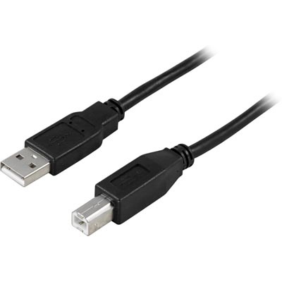DELTACO USB 2.0 kabel Typ A hane - Typ B hane 5m, svart (USB-250S)